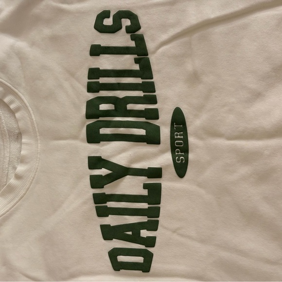 Daily Drills Oversized Sport Crew - Raw White with DD Green - Picture 7 of 8